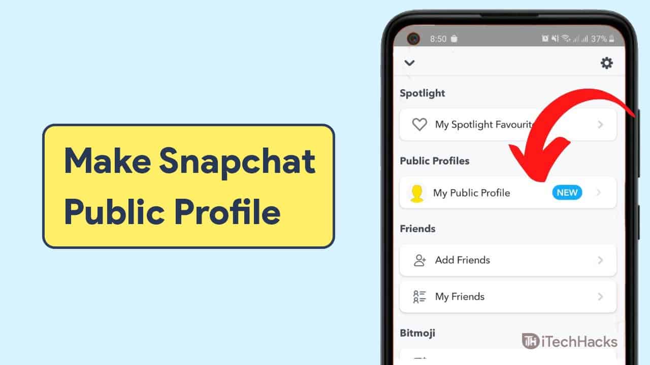 Snapchat Android/iPhoneでパブリックプロフィールを作成する方法
