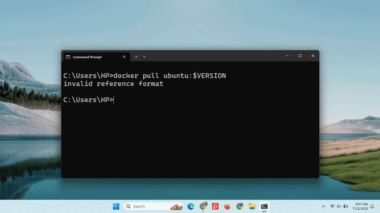 Hvordan fikse “Docker: Ugyldig referanseformat”