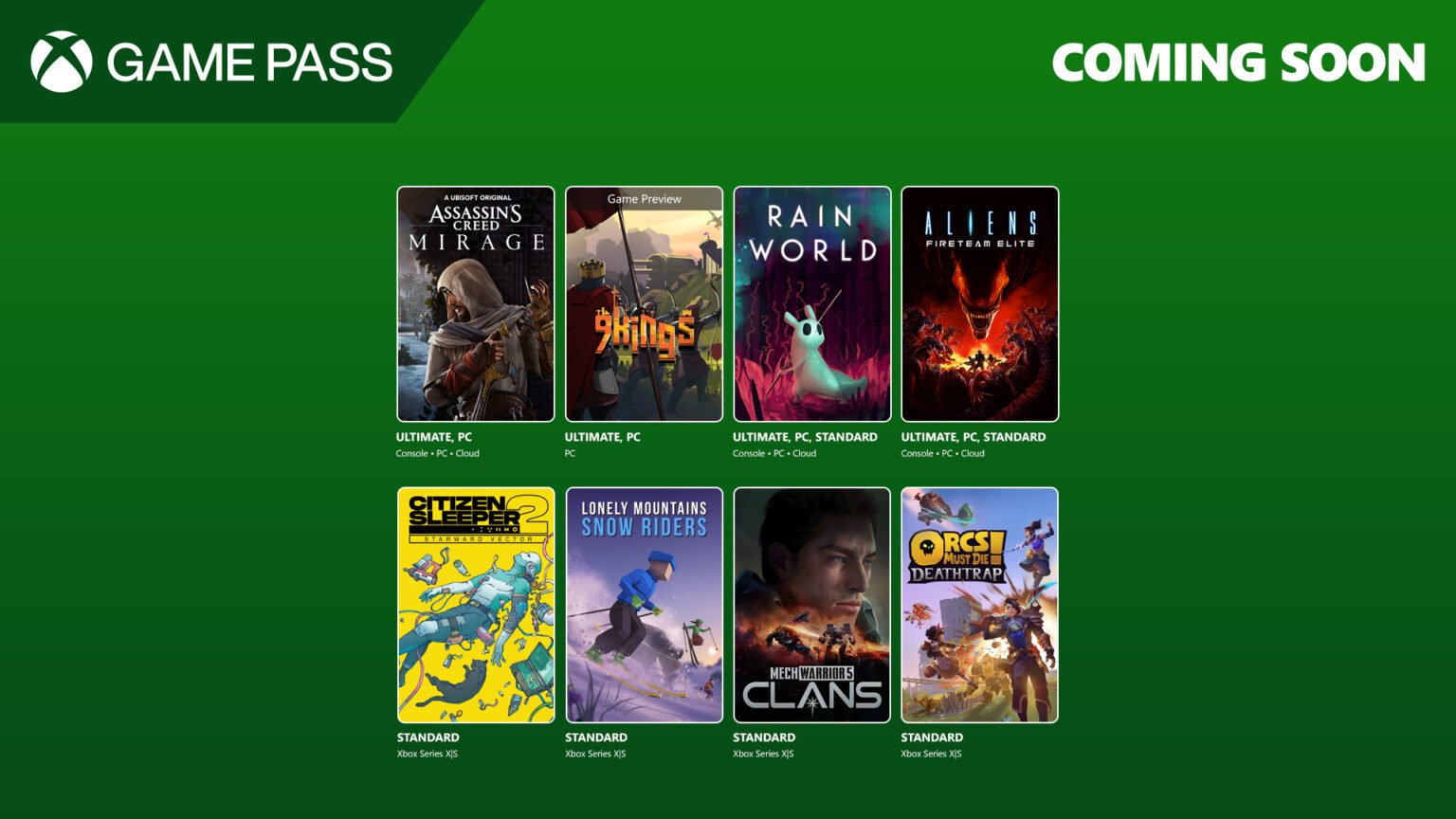 Assassin's Creed Mirage, Rain World och More Join Xbox Game Pass i augusti