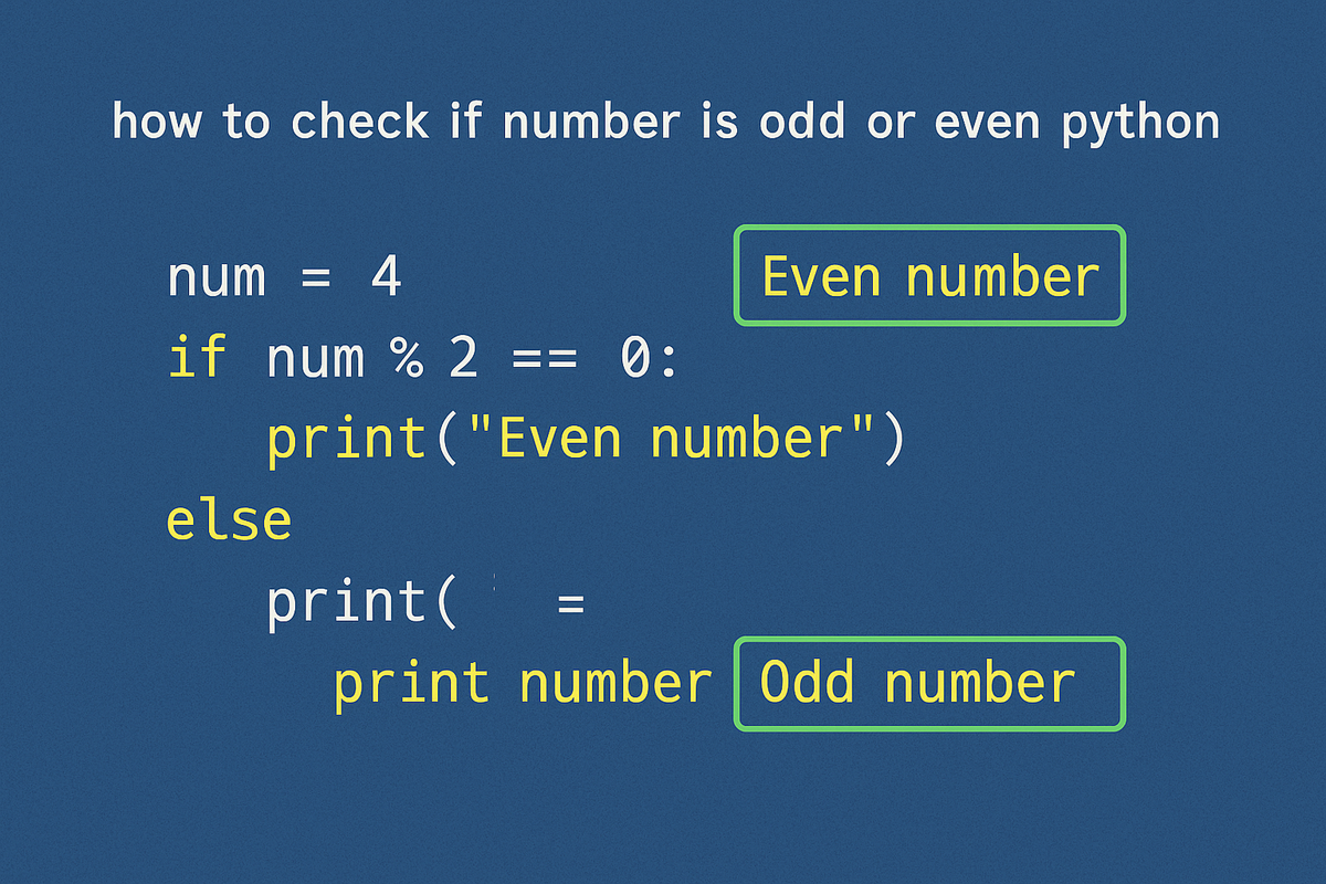 Verifique si un número es impar o incluso en Python