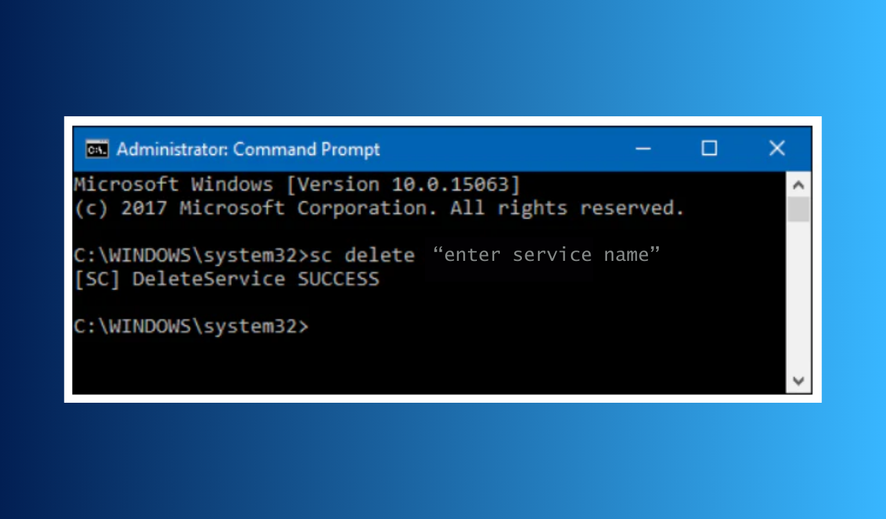 Sådan slettes en service i Windows Server [ved hjælp af kommandoprompt &amp; registreringsdatabase editor]