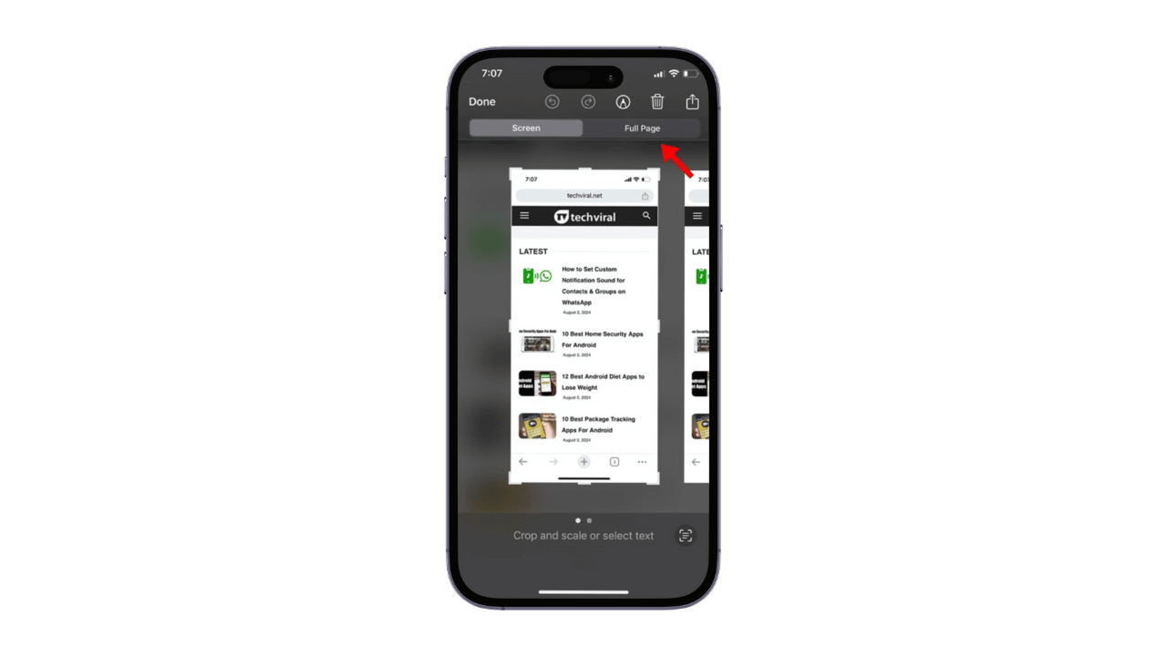 So machen Sie auf dem iPhone den vollen Screenshot
