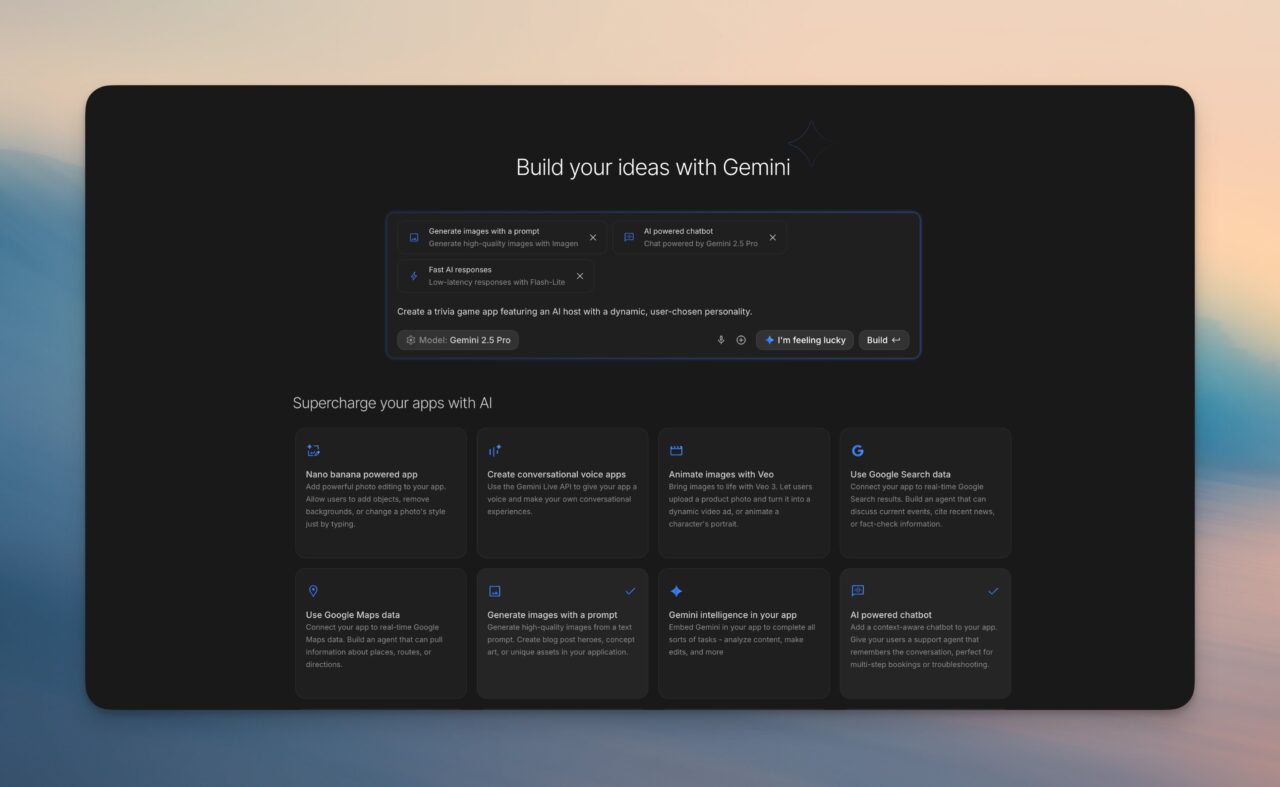 Google réorganise AI Studio avec l'expérience « Vibe Coding », ouvrant la voie à Gemini 3.0