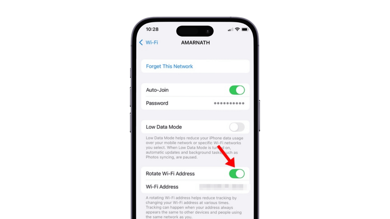iPhoneでローテーションWiFiアドレスを設定する方法