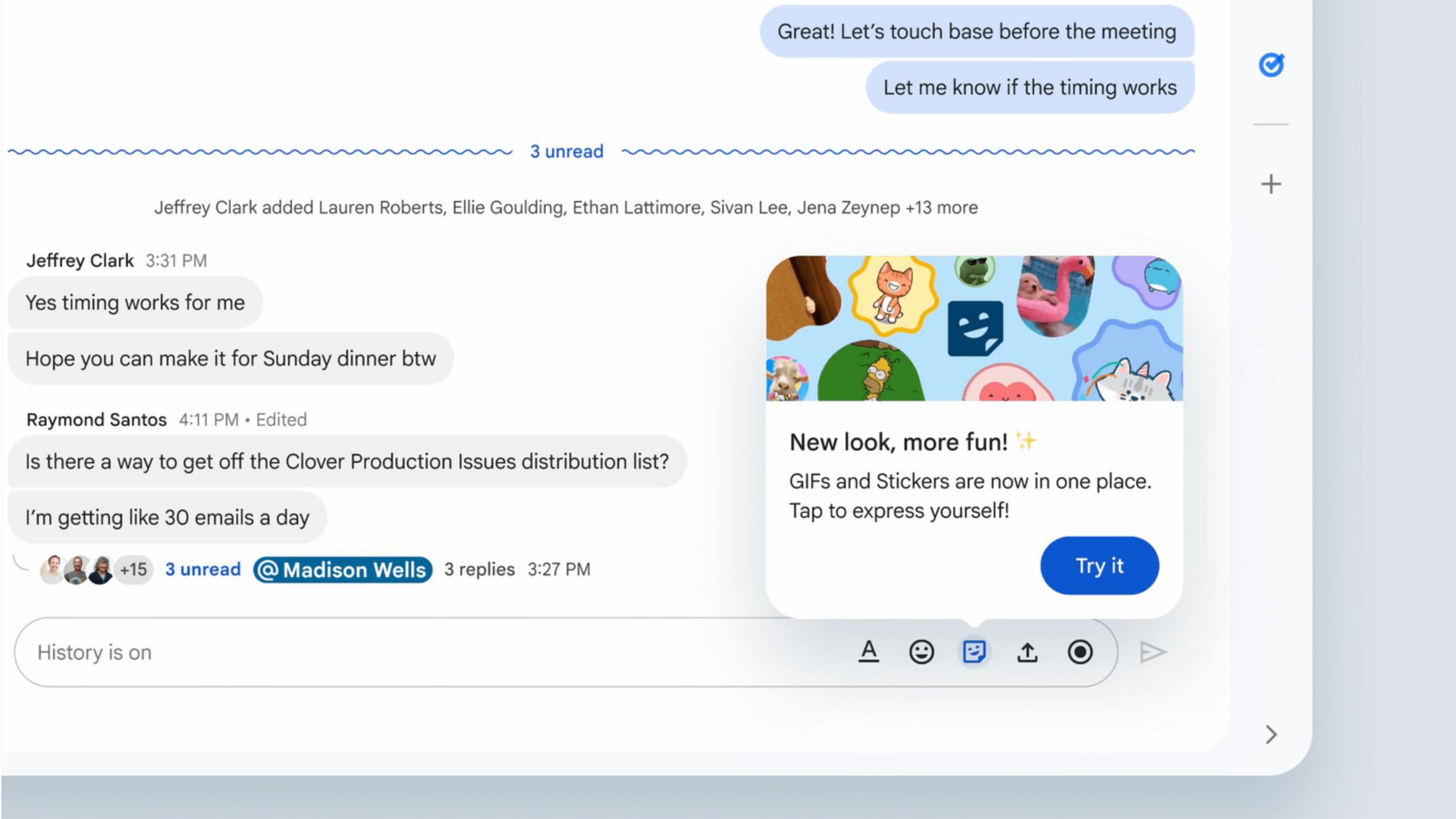 Google Chat è un po 'più divertente con le nuove opzioni di adesivi