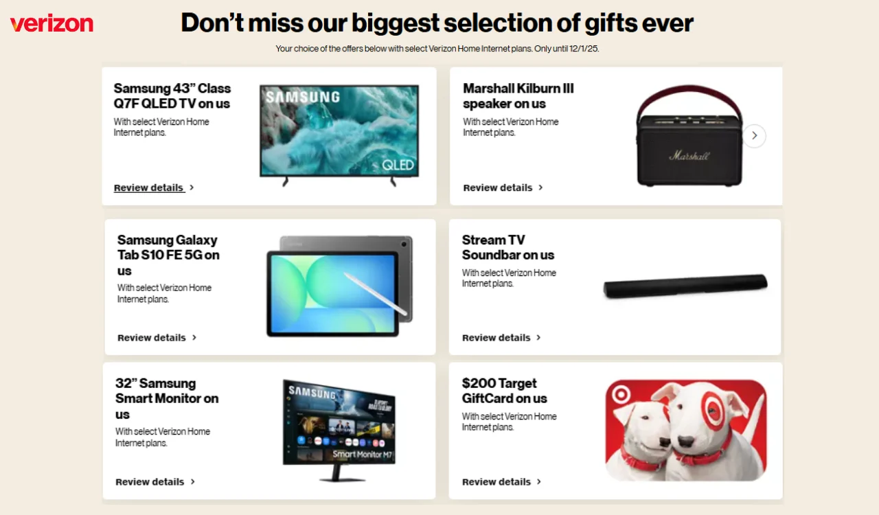L'offre Black Friday de Verizon vous permet d'obtenir un téléviseur, un moniteur, un haut-parleur Marshall et plus Samsung gratuits