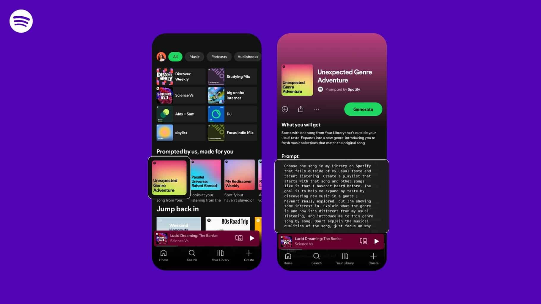 Spotify、AIを活用した新しいプロンプトプレイリスト機能をテスト