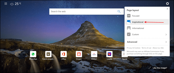 Cómo cambiar o configurar la página de inicio en Microsoft Edge