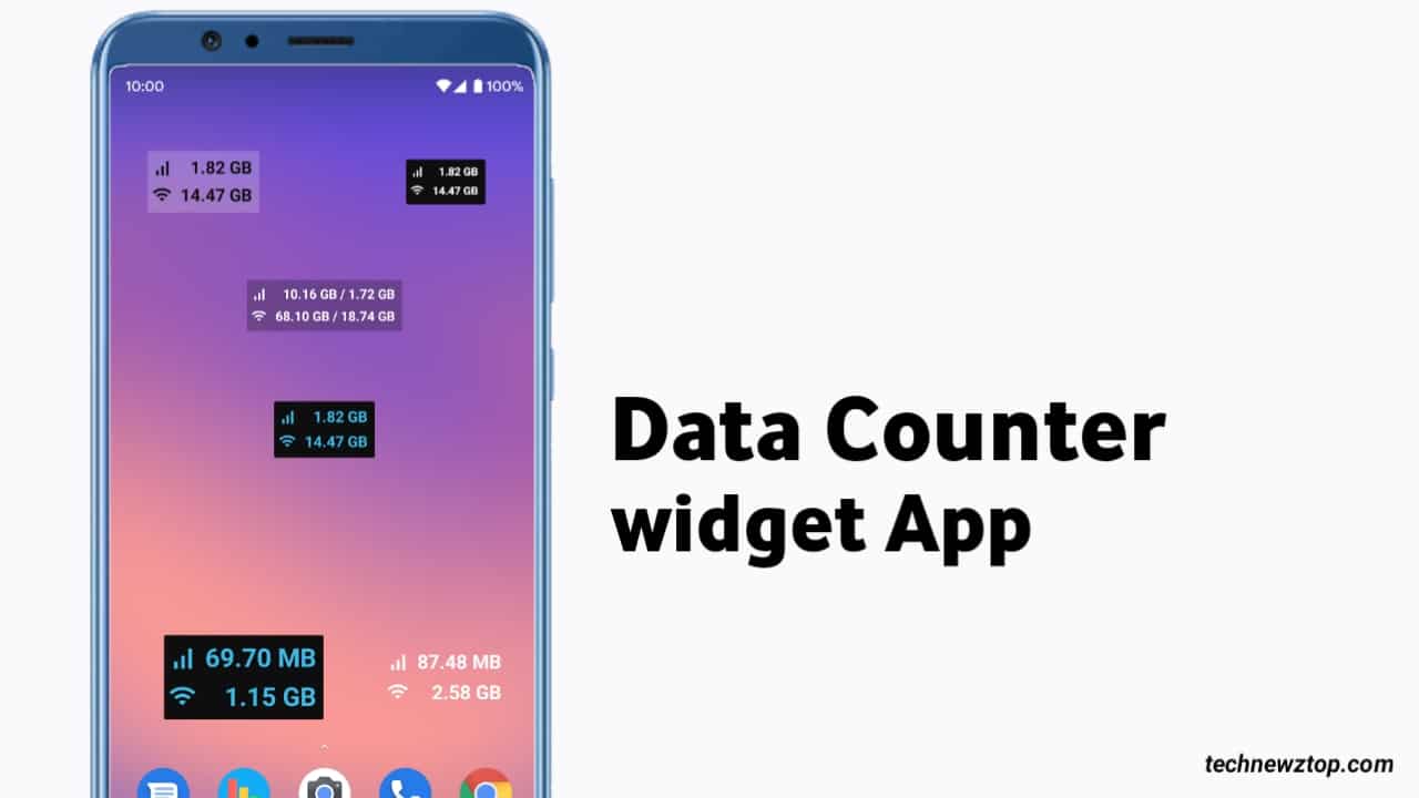 Application Widget de compteur de données : gestionnaire/moniteur d'utilisation des données.