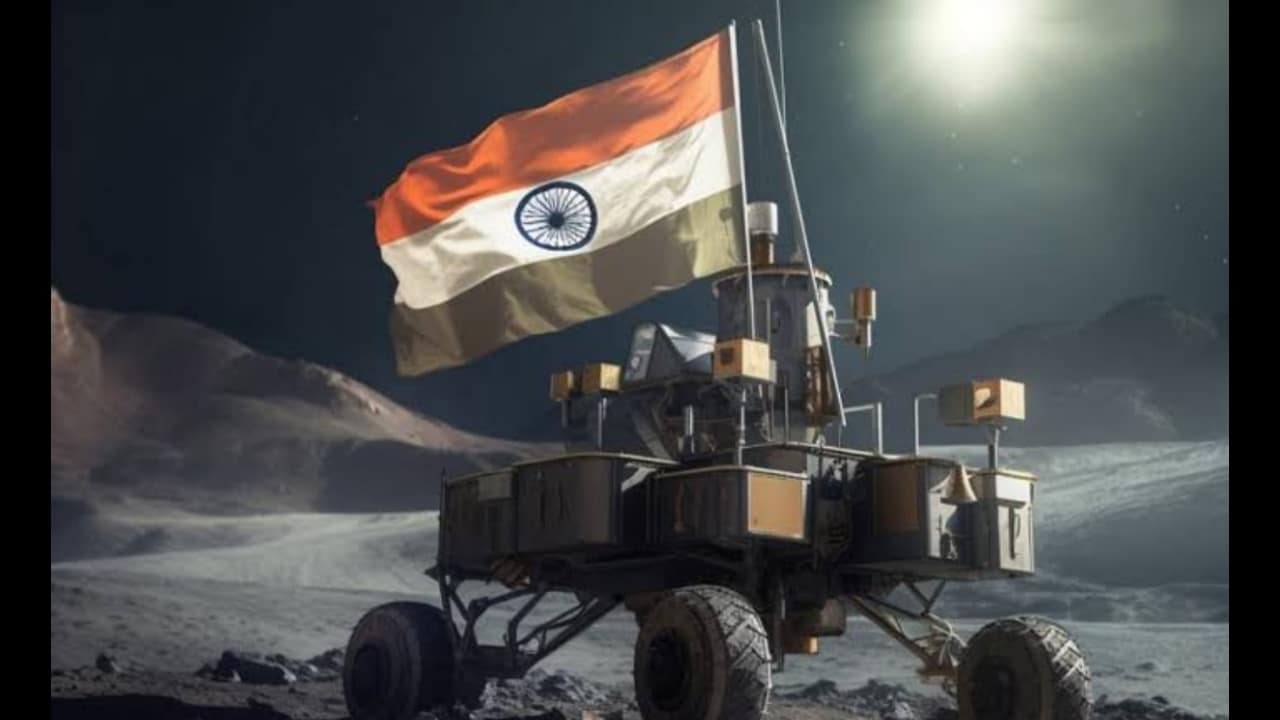 Chandrayaan 3 pousando na lua: Vikram Lander toca a superfície lunar