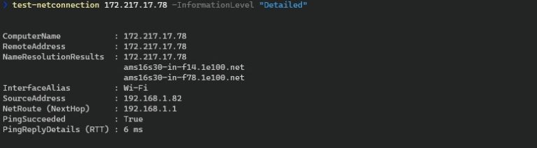 Cómo usar Test-NetConnection en PowerShell