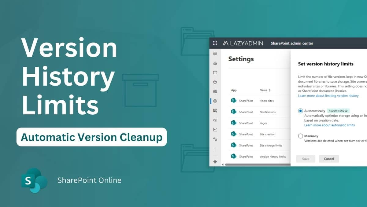 Sürüm Geçmişi Sınırlarıyla SharePoint Depolamayı Kontrol Edin