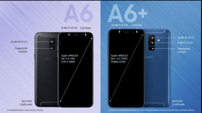 „Samsung A6/A6+“ Kaina ir specifikacijos eksponuojamos: „Exynos 7870“+ 18,5: 9 ekranai