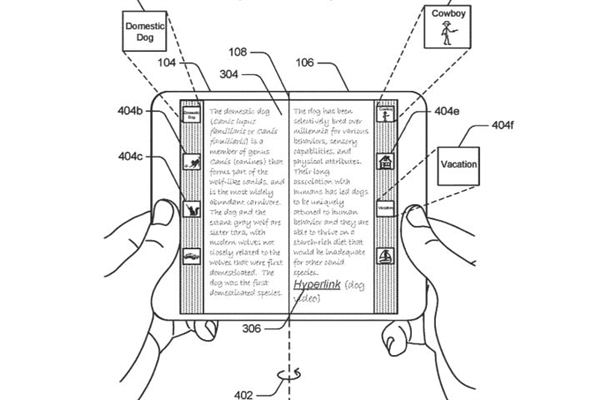 Microsoft Nouveaux brevets montre un appareil Windows d'affichage pliable