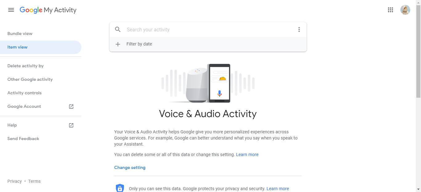 Usuń wszystkie nagrywania aktywności głosowej i audio z serwerów Google