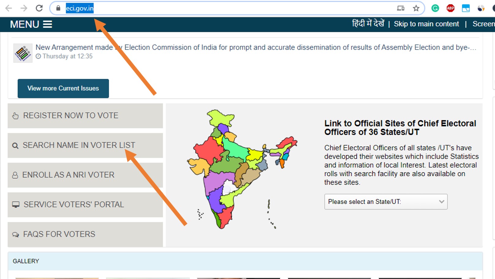 Cómo saber el número de parte de la lista electoral en la India