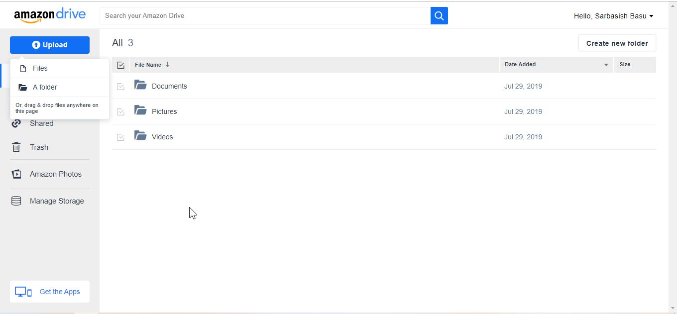 So greifen Sie mit einem Webbrowser auf dem Amazon Drive auf Ihrem Computer zu