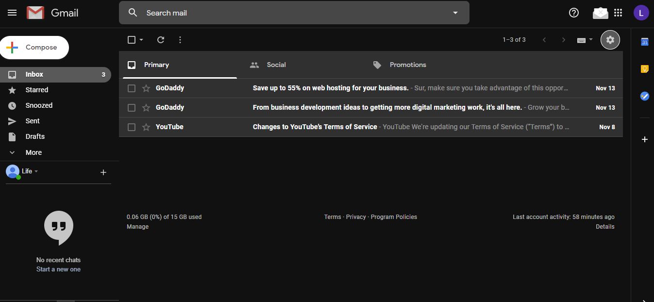 Comment activer le mode sombre dans Gmail dans le navigateur de bureau