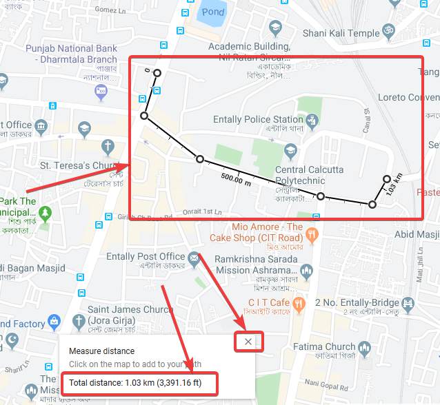 Como medir a distância entre dois pontos no Google Maps em um navegador da web ou aplicativo