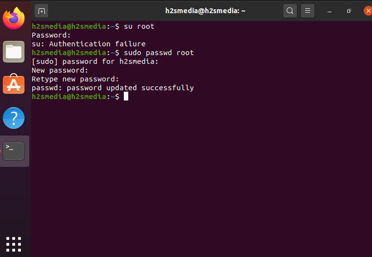 Crea la password di root in Ubuntu 20.04 LTS Focal Fossa