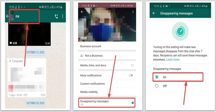 WhatsApp ve WhatsApp Business'ta Kaybolan Mesajlar Özelliği Nasıl Kullanılır