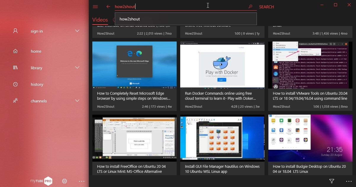 MyTube: una aplicación para cliente de YouTube para Windows 10