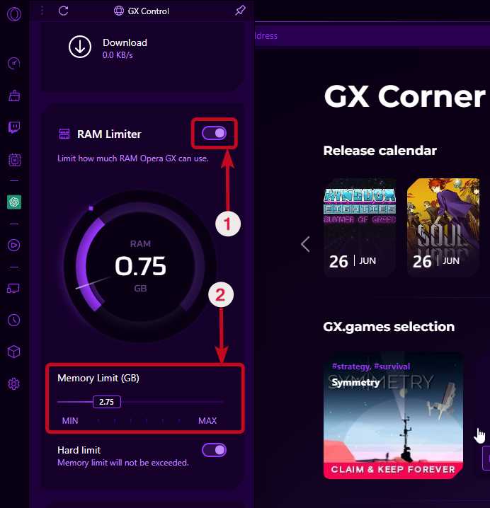 Opera GX RAM Sınırlayıcı ve Limit Network Bant Genişliği Nasıl Kullanılır