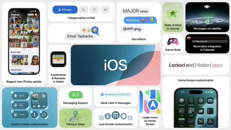 Apple iOS / iPadOS 18.0 lanzó la versión oficial con nueva personalización de la pantalla de inicio