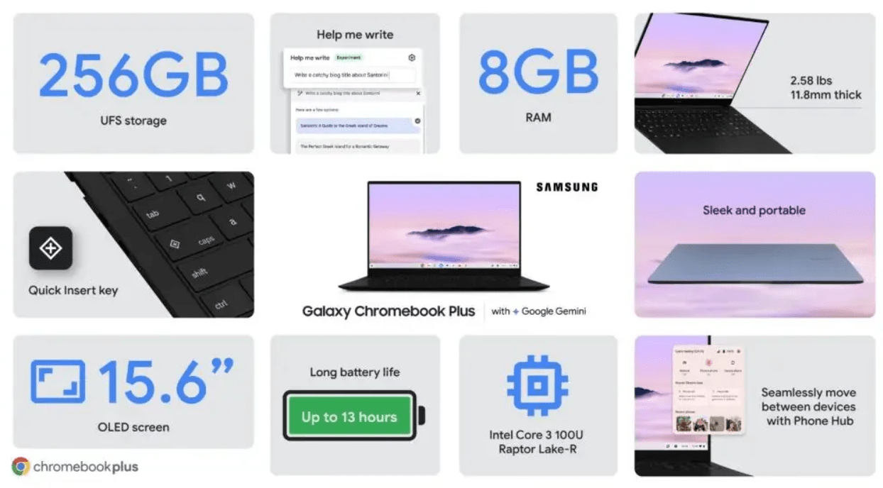 Samsung bygger den tunnaste och lättaste Chromebook Plus