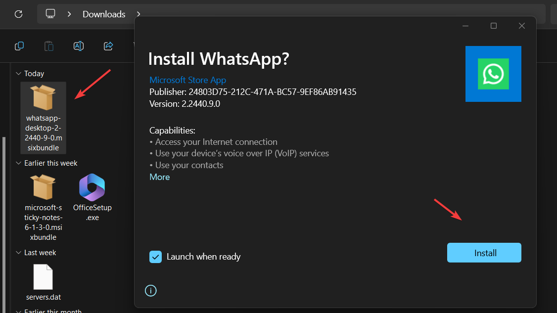 Comment installer WhatsApp sur Windows 11 ou 10 sans Microsoft Store