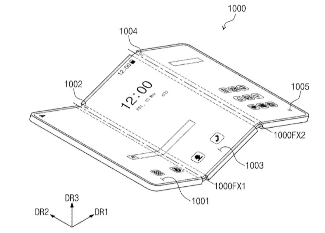 Патент Samsung на ще один мобільний телефон, що складається на три моделі