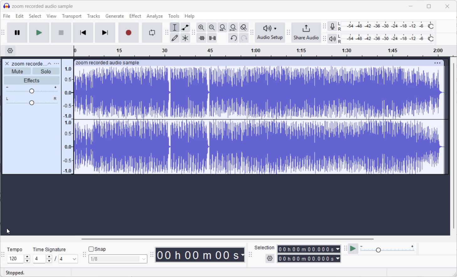 Comment ouvrir un enregistrement de zoom dans Audacity sur Windows 11