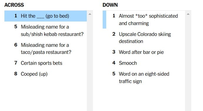 NYT Crossword Solutions: jueves 3 de abril de 2025