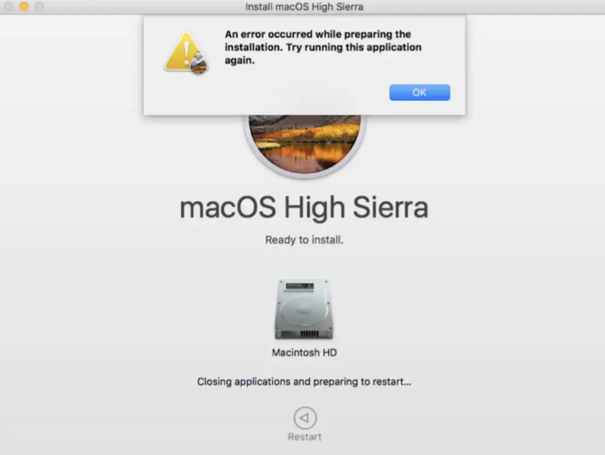 Cómo solucionar el error “Se produjo un error al preparar la instalación” en Mac