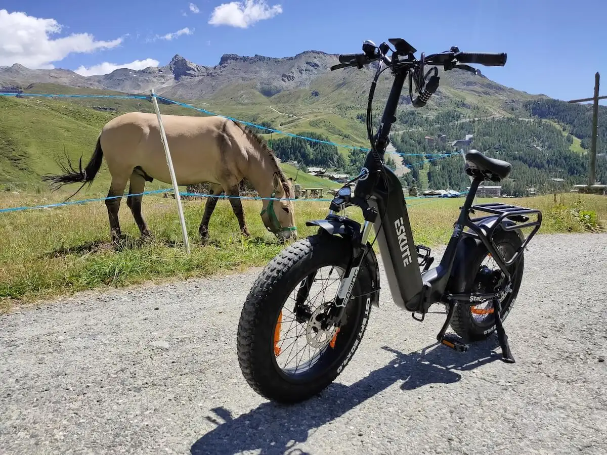 Reseña de la bicicleta eléctrica plegable Eskute Star con neumáticos anchos