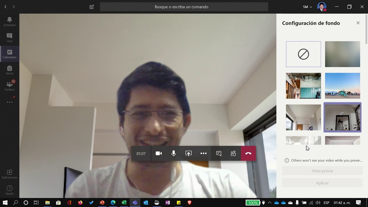 Cómo establecer un fondo personalizado en Microsoft Teams