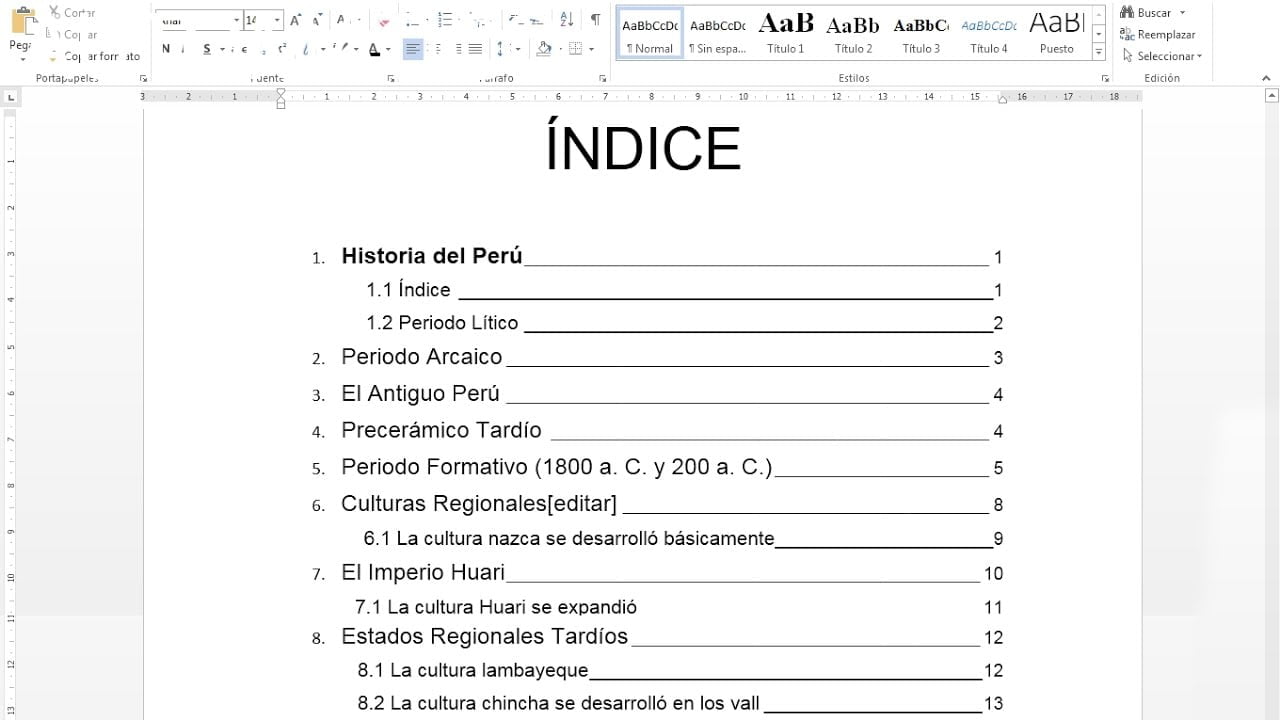 Como fazer um índice interativo?