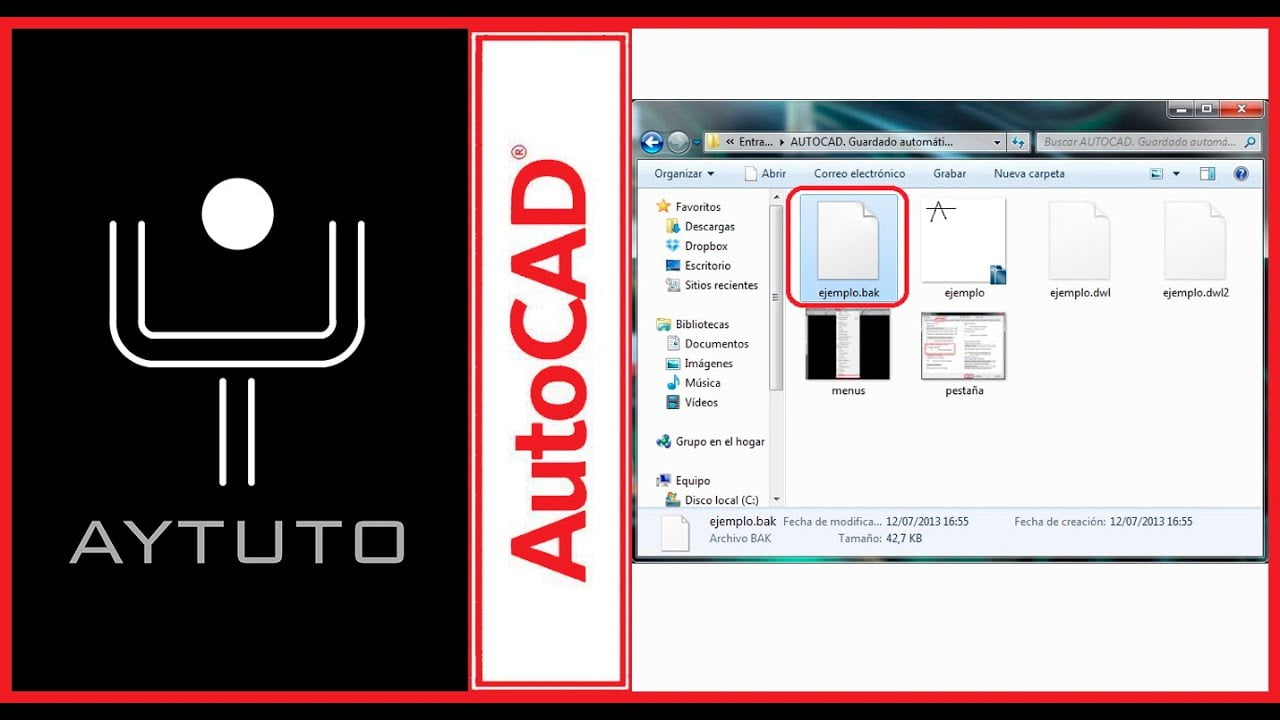 ¿Qué es un archivo bak en AutoCAD?