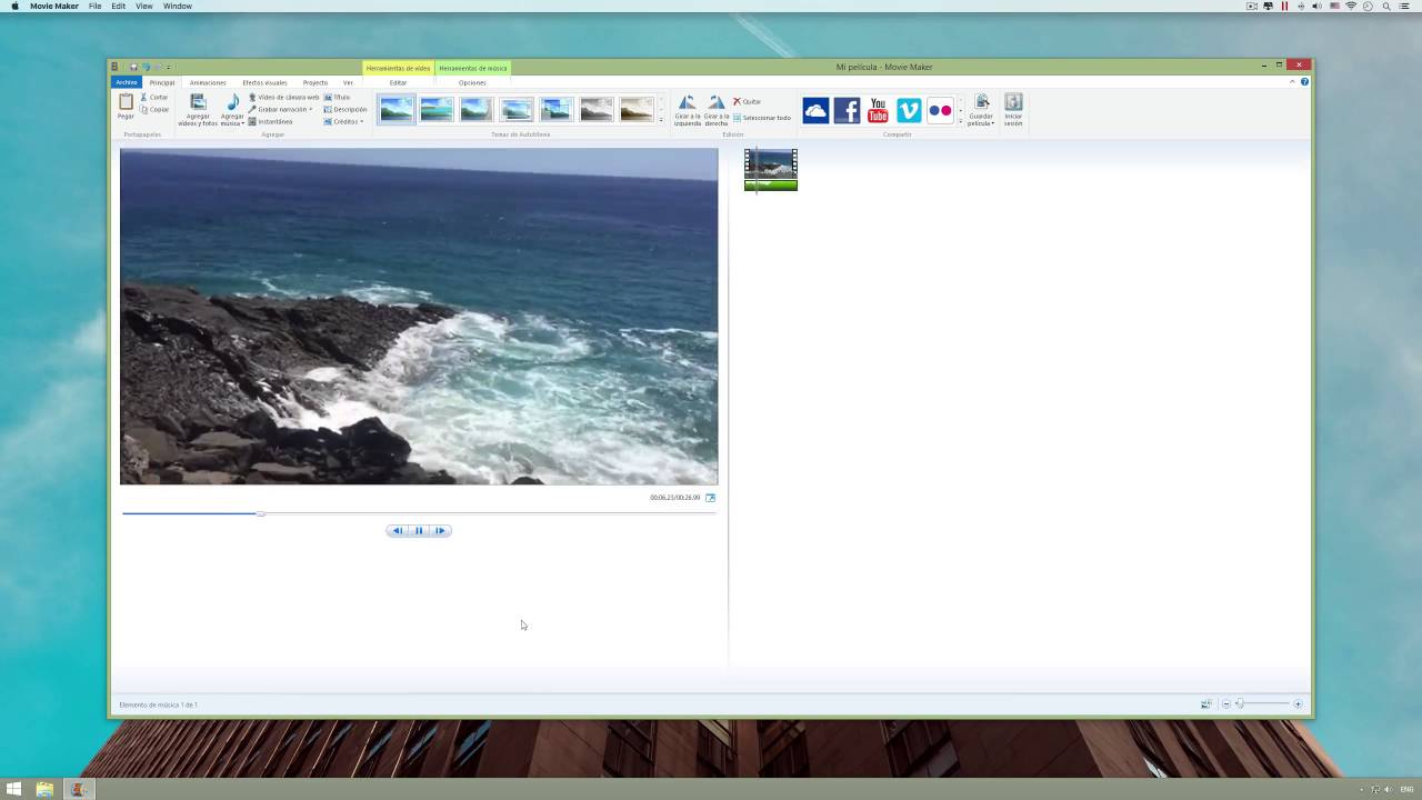 Como diminuir o volume de música no Windows Movie Maker?