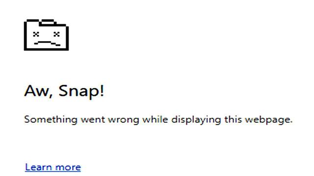 UPDATE: Oh, Snap! Etwas ist schiefgelaufen Fehler bei Google Chrome
