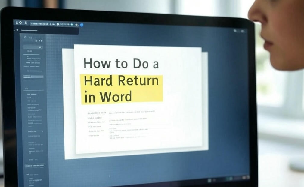 So machen Sie eine harte Rückkehr im Wort