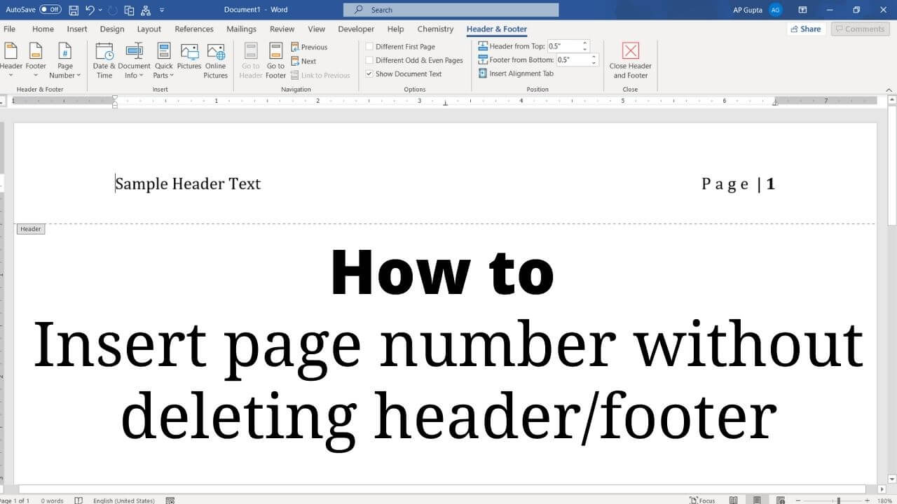 Come inserire i numeri di pagina in Word senza perdere l'intestazione