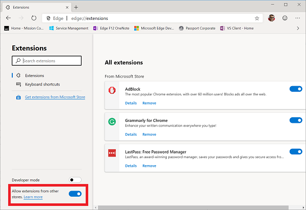 Lista de herramientas de desarrollo en el navegador Microsoft Edge ...