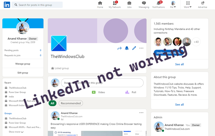 LinkedIn no funciona; ¡No se puede acceder a la cuenta de LinkedIn ...