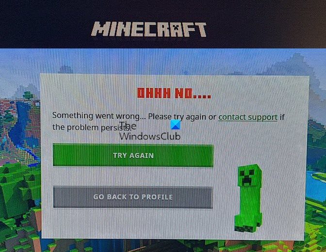 OH NO, Algo salió mal Error de Minecraft - Tiempo de Frikis