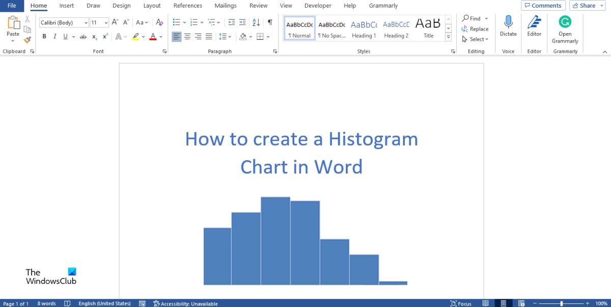 Cómo crear un gráfico de histograma en Word