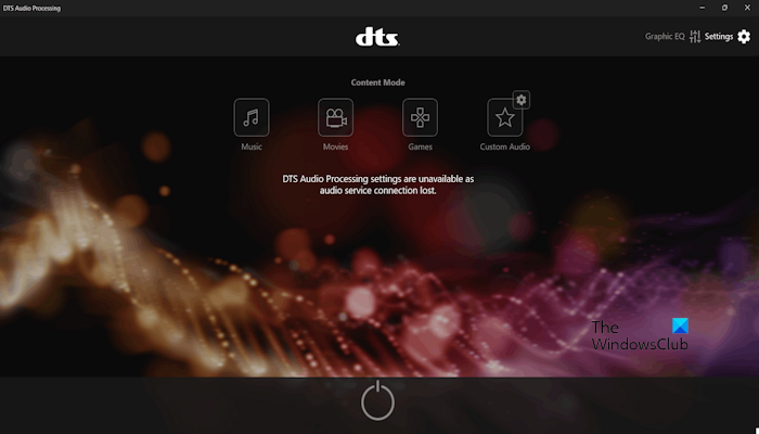Dts Processor La configuración del procesamiento de audio DTS no está disponible o no ...