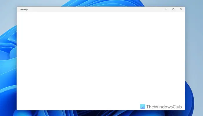 Додаток Отримати довідку пустий у Windows 11