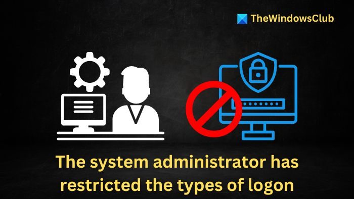 O administrador do sistema restringiu os tipos de logon (de rede ou interativo) que você pode usar