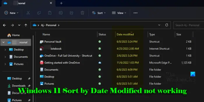 Windows 11 Trier par date de modification ne fonctionne pas [Réparer]